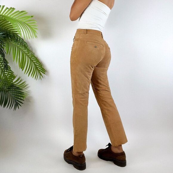 Vintage Y2K Timmy Hilfiger Boho Cowgirl Low Rise Western Suede Leather Pants / 0 - Picture 2 of 6